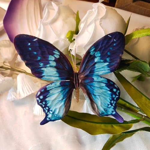 Artificial Butterfly, Fake Butterflies, Artificial Natural Fibers Gray-8 Pcs gallery