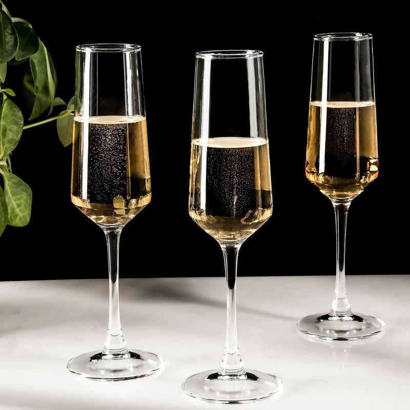 Champagne Glasses, Set of 12 Champagne Flutes with Unique Shape, Long stem Sp... gallery