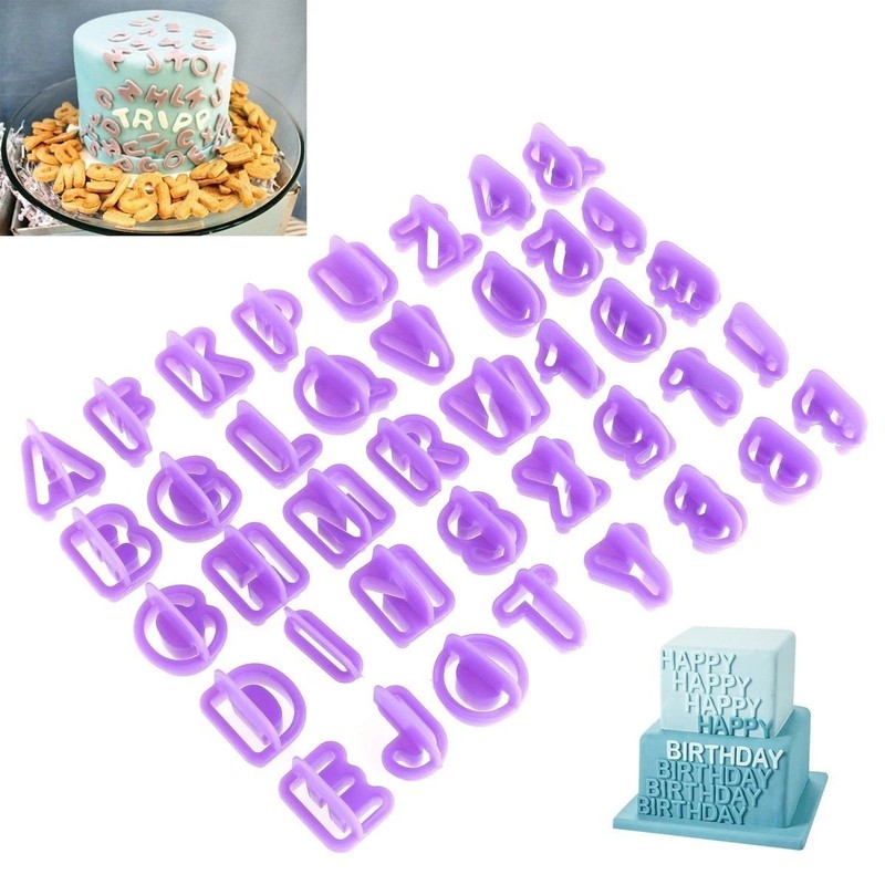 40pc Alphabet Number Fondant Cutter Letter Cookie Cake Decorating Icing Mold Kit