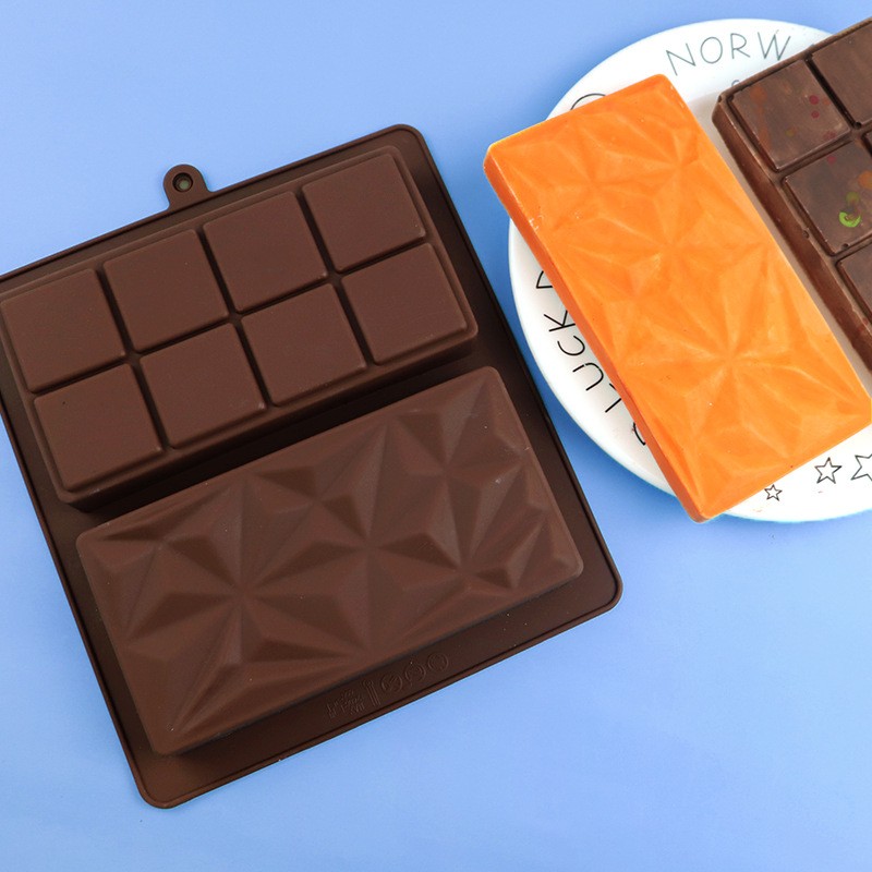2pcs Checkered diamond chocolate mold, household food grade silicone baking tool