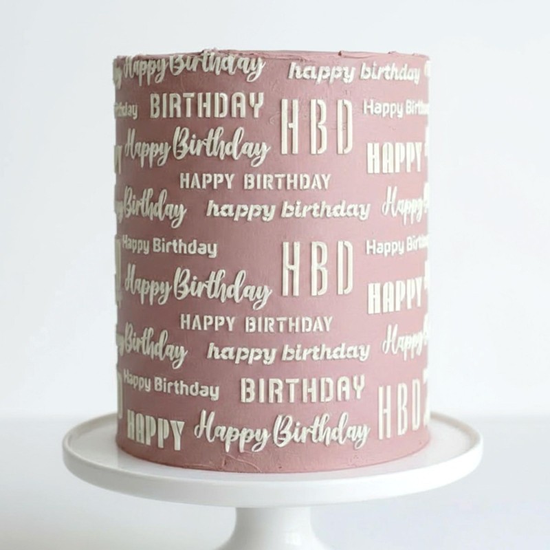 Happy Birthday Festa Cake Stencil Reusable Decorating Template Party Baking