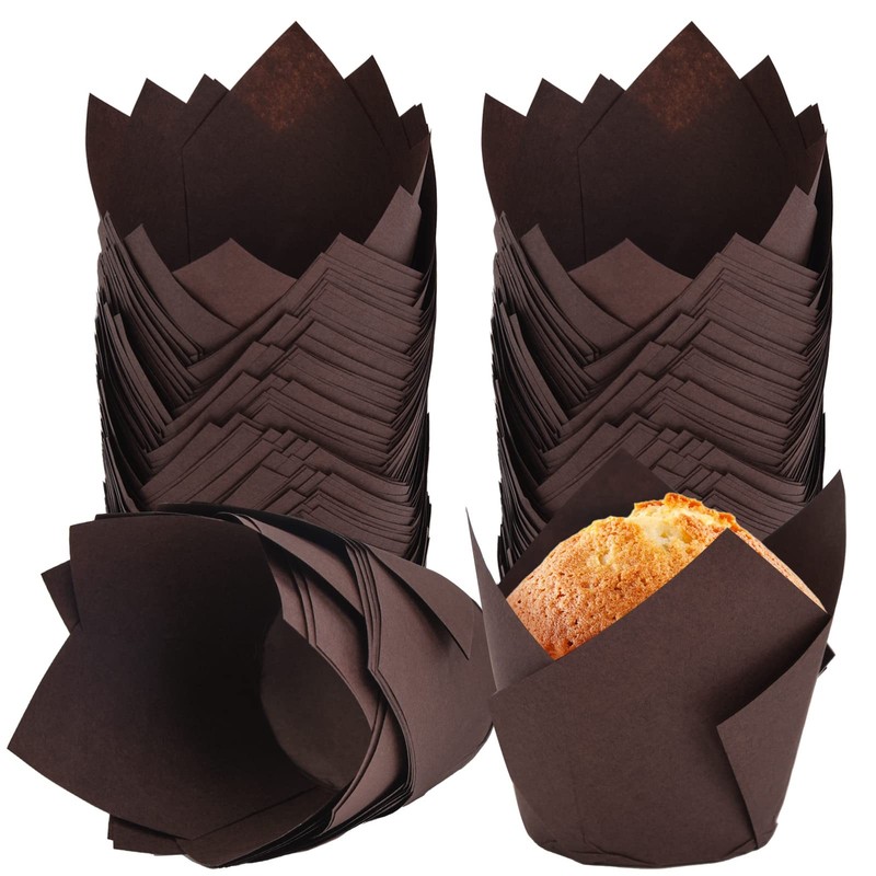 DC QZHMKJ PET 200Pcs Tulip Cupcake Liners Muffin Baking Holders Premium Cups …