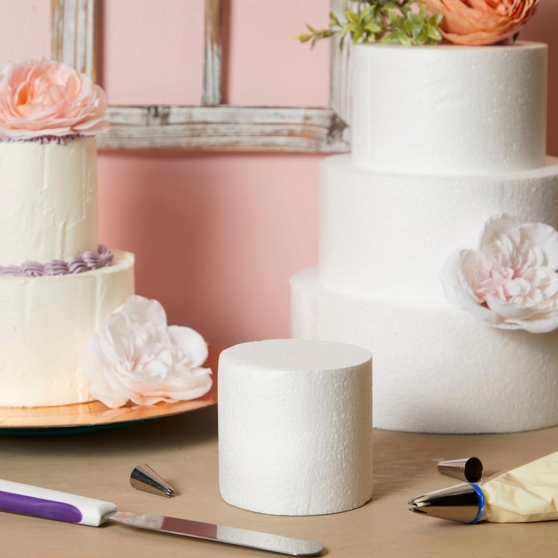 Foam Cake Dummy Set Reusable 4 Tier Display 4/6/8/10 Inch Pack of 4 gallery