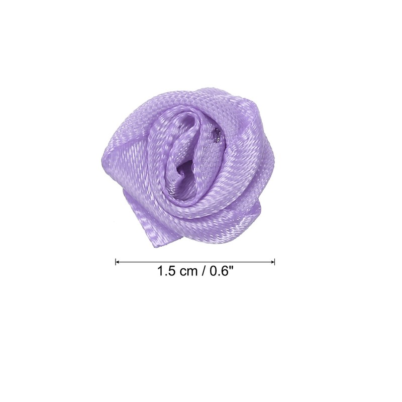 30Pcs Mini Satin Ribbon Roses Fabric Flowers Embellishments Rosettes Purple gallery