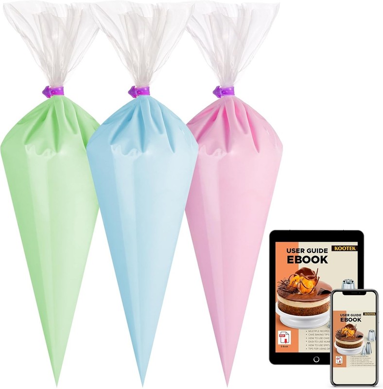 16-Inch Anti-Burst Disposable Pastry Bags - 100 Count for Baking Magic gallery