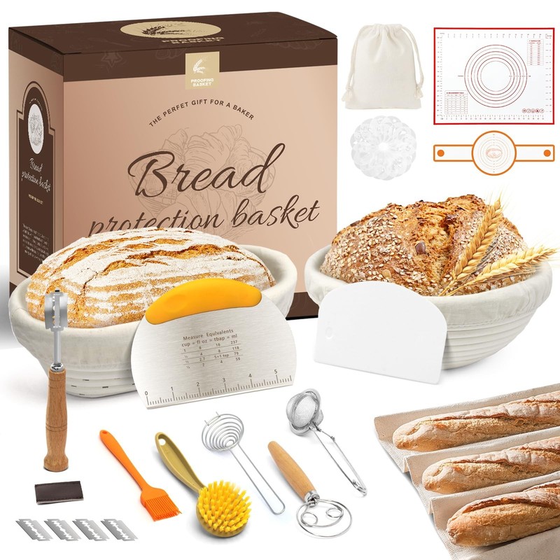 Bread Proofing Baskets – Sourdough Bread Baking Supplies for Perfect Loaves -…