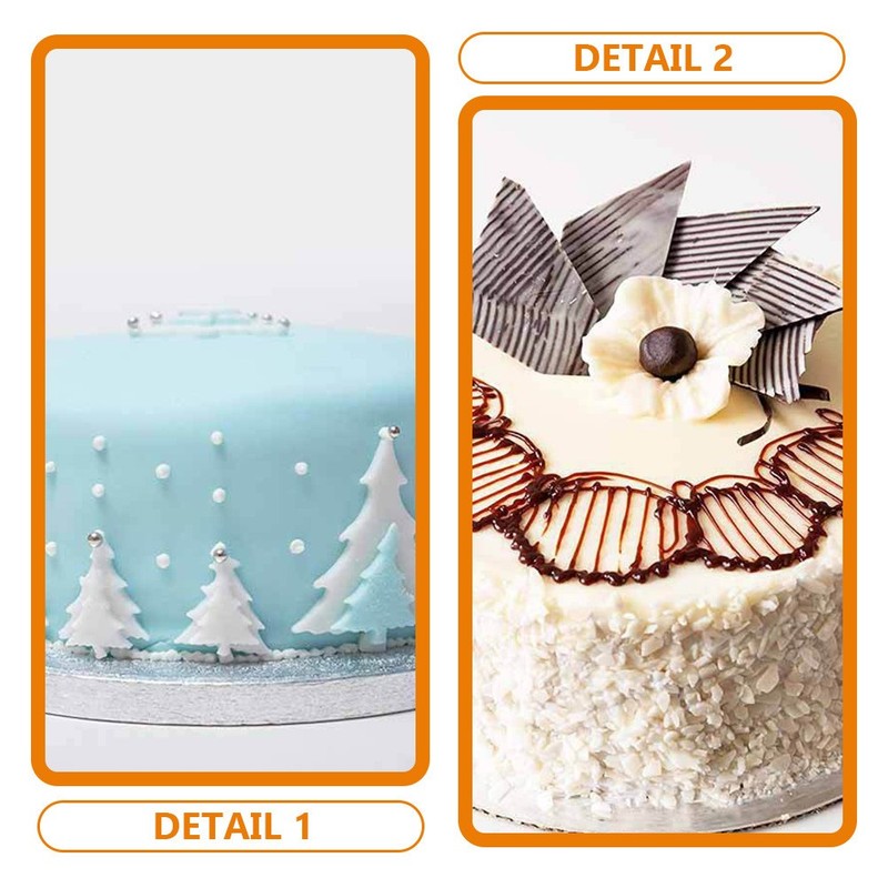 2 Pcs Foam Cake Dummy Round Shape Bakery Fake Cake Model for Decorating Use gallery
