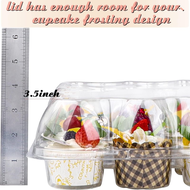 12 Counts X 15 Sets Cupcake Containers 12 Count Cupcake Boxes Plastic Cupcake Ca gallery