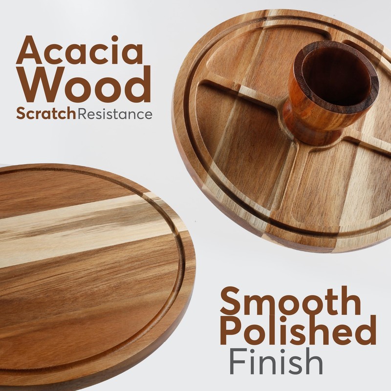 2-in-1 Acacia Wood Cake Stand with Lid, Cake Stand with Acrylic Dome Light We... gallery