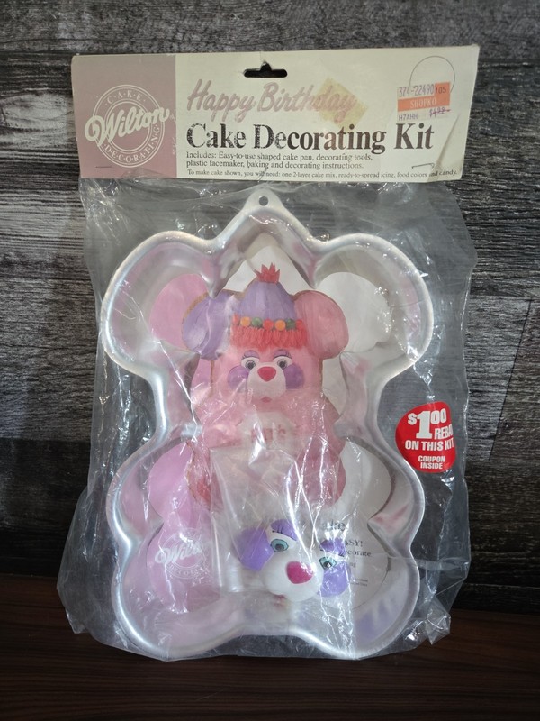 Vintage Wilton Popples Cake Pan RARE New Cake Decorating Kit Happy Birthday