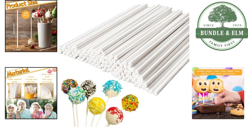 Versatile White Lollipop Sticks, 6-Inch Size for DIY Candy and Cupcake Toppers gallery