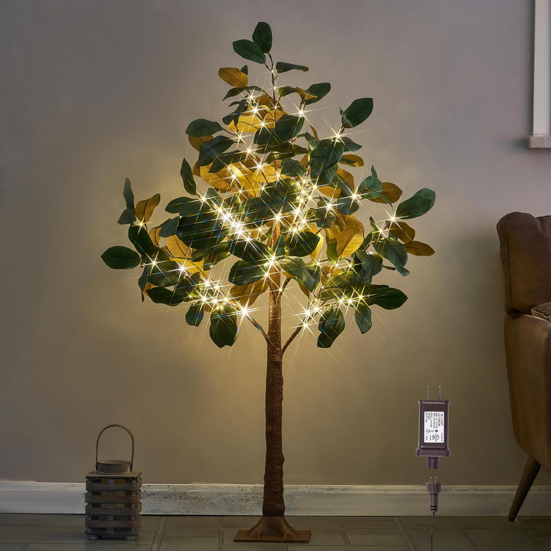 Hairui Lighted Magnolia Tree 4Ft 165 Led Fairy Lights Faux Plant Tree Lights