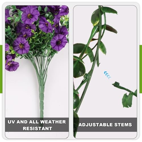 Fake Artificial Hanging Morning Glory Flowers for Outdoor Planters Dark Purple gallery