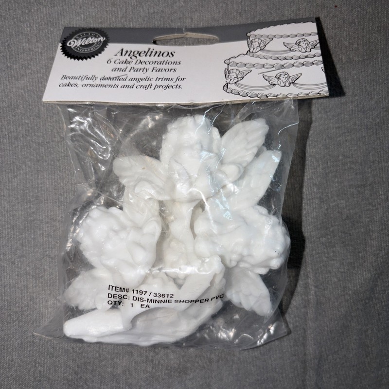 VTG HTF RARE NEW Wilton Angelinos 6 Cake Decorations Party Favors Hong Kong 1998