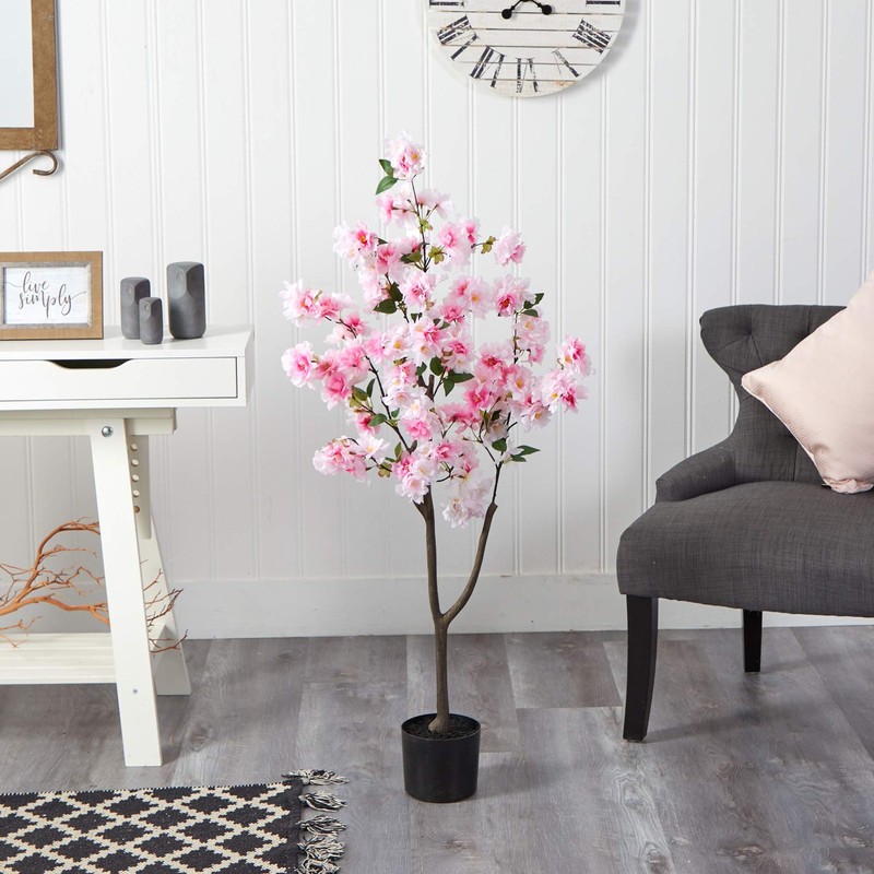 Nearly Natural 4Ft. Cherry Blossom Artificial Tree Pink T2721-Pk gallery