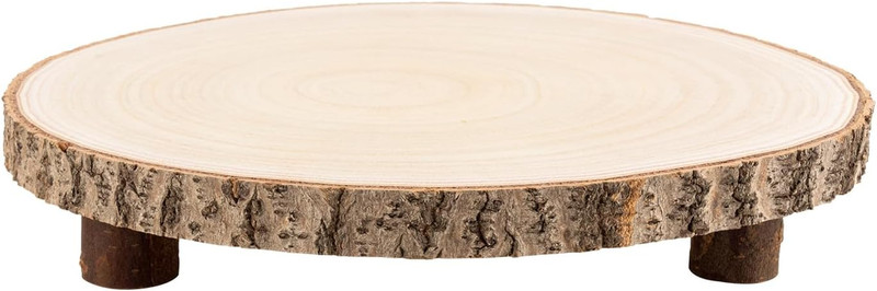 Wood Cake Stand, 10-11 Inch Wood Slice with Legs, Rustic Cake Stand, Wood Sli... gallery