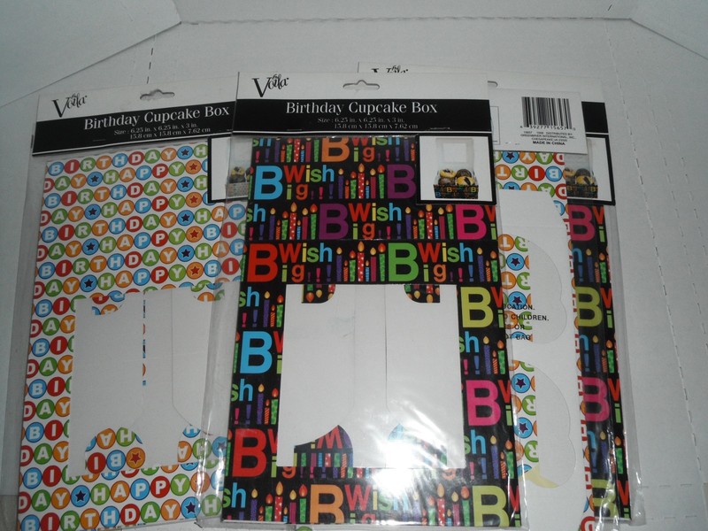 lot of 4 voila birthday cupcake box new gallery