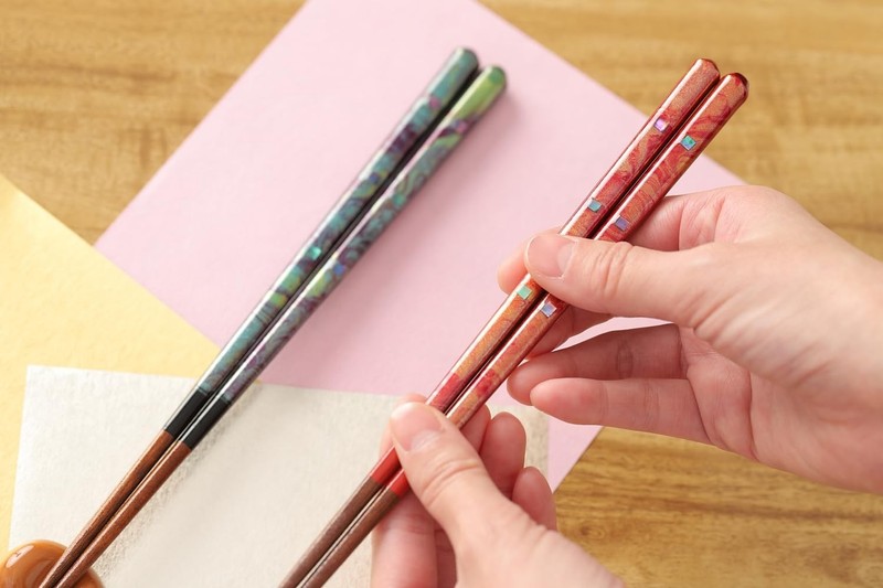 Premium Japanese Chopsticks Reusable 2prs Set [Made in Japan] Featuring Mothe... gallery