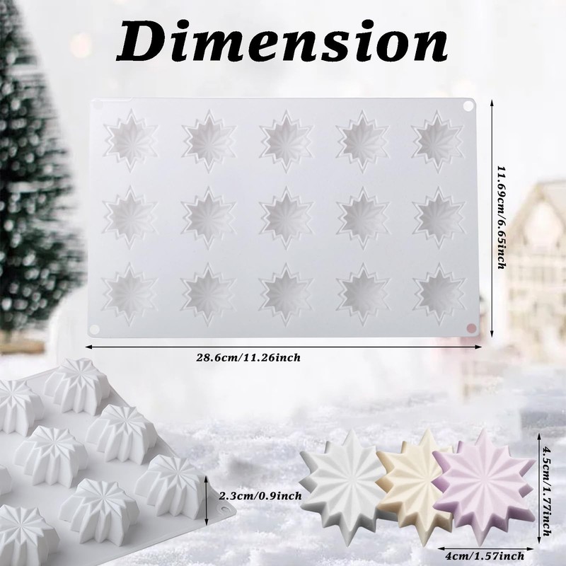Snowflake Silicone Molds 15 - Cavities Small Christmas Snowflake Silicone Mol... gallery