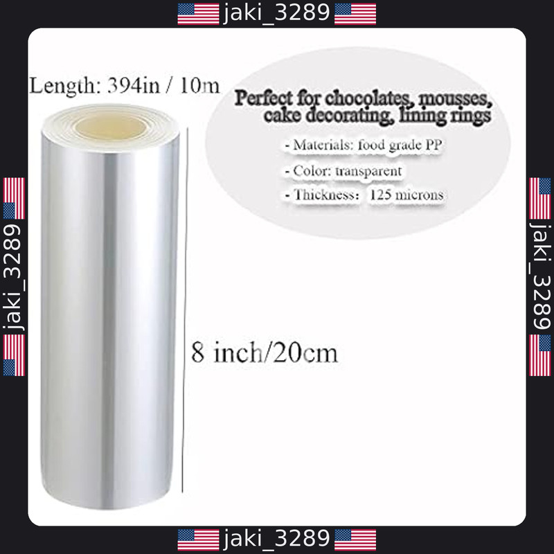 Clear Acetate Cake Collars - 8"x39.4" Rolls for Mousse & Chocolate Decorating gallery