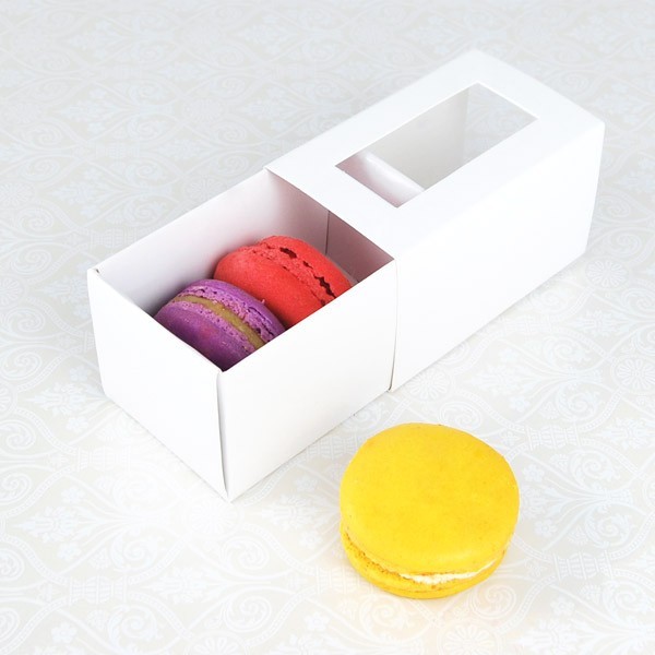 Macaron Boxes with Window for 3 Macarons (25 counts in a pack)