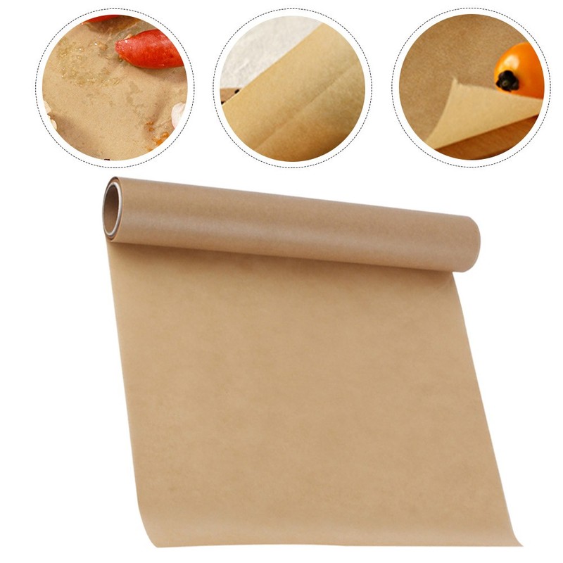 Thickened Khaki Parchment Paper Roll for Baking Cookies Bread and Grill Pan Use gallery