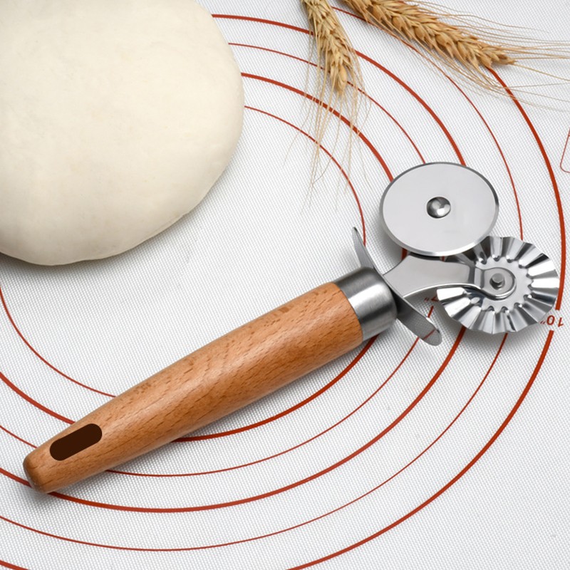 Pasta Cutter Wheel – Fluted Pastry Cutter Double Wheel Ravioli Cutter Tool