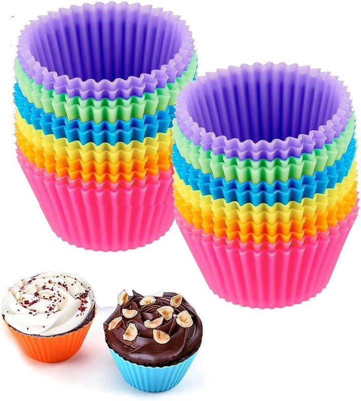 Cupcake Liners, Silicone Baking Cups, Reusable Mini Cupcake Liner, Muffin Liners