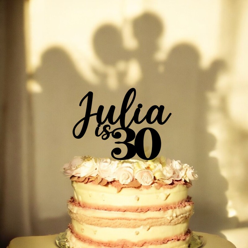 Personalised Birthday Cake Topper Charm Customised Any Name And Age Acrylic gallery