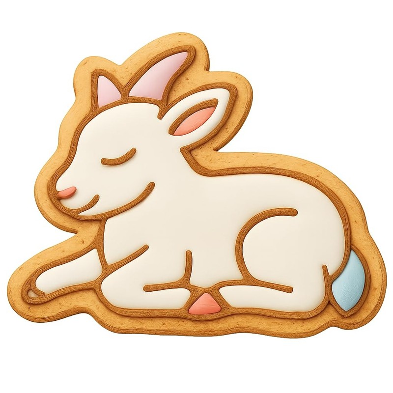 Resting Pygmy Goat Cookie Cutter & Stamp, Fondant & Clay - 4x3.2 gallery