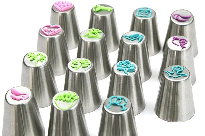 Cake Decorating Tools Set 15pcs Icing Piping Tips Pastry Cupcakes for Valentines gallery