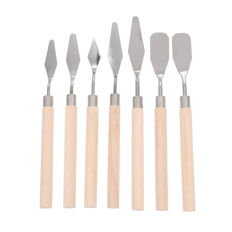 7Pcs Cake Palette Knife for Baking Mini Oil Spatula Art Small Clay Tools for Dec gallery