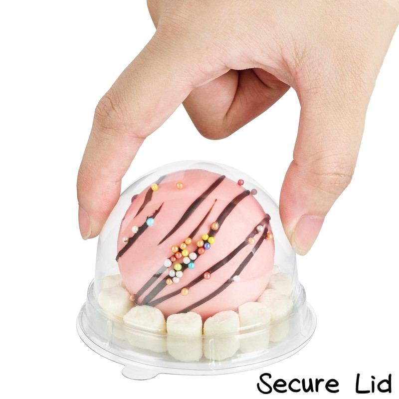 Mini Dessert Containers with Dome Lids, 100Pcs Clear Plastic Individual Ore C... gallery