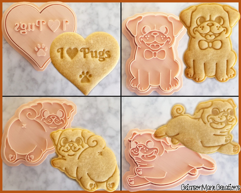 Pug Dog Cookie Cutter Set Cute Biscuit Baking Supplies Fondant Tool Ceramics