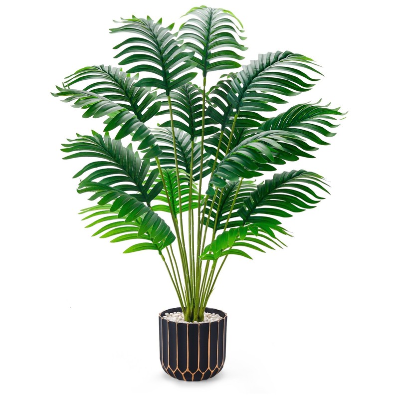 Der Rose 28″ Artificial Tall Palm Tree Faux Plant Indoor Home Office Decor Reali