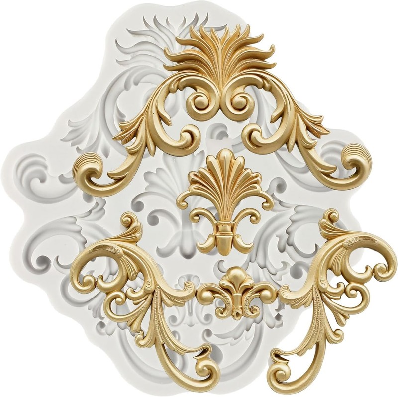 Baroque Fondant Silicone Molds Relief Flower Lace Chocolate Mold Style J