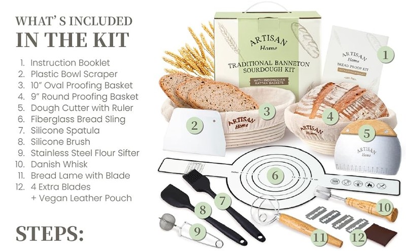 Sourdough Starter Kit, Banneton Bread Proofing Basket, Sourdough Bread gallery