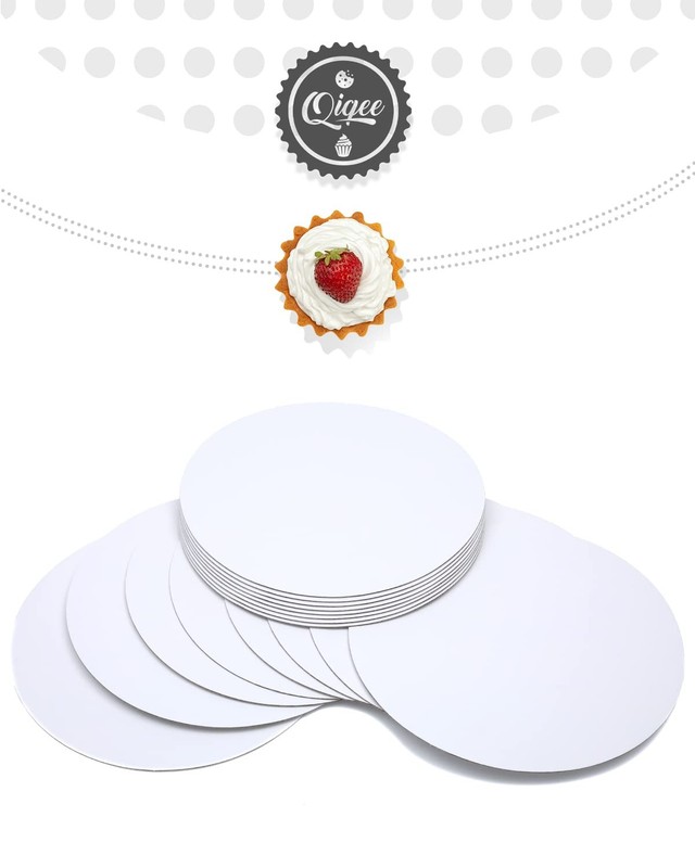 70 PCS White 6 Inch Round Cake Boards Strong Cardboard Plate Base Circles gallery