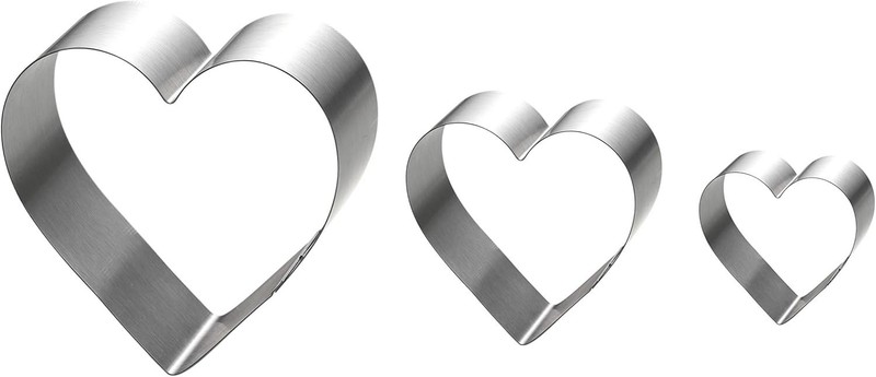 Juego de cortadores de galletas con forma de corazón grande de 4, 6 y 8 pulgadas gallery
