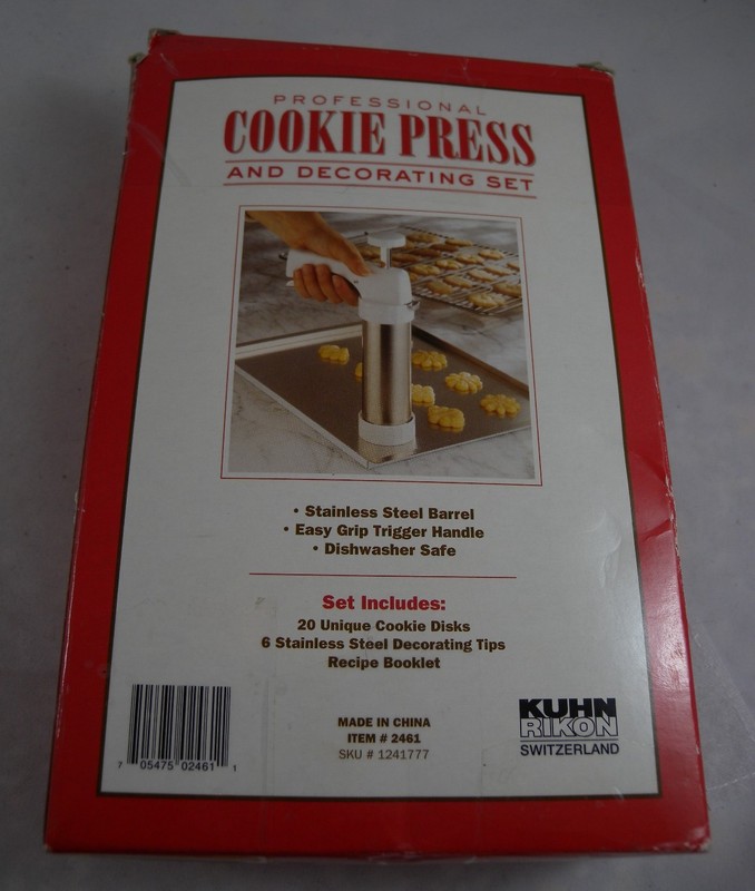 Kuhn Rikon Cookie Press and Decorating Set 20 Disks 6 Tips Switzerland Booklet gallery
