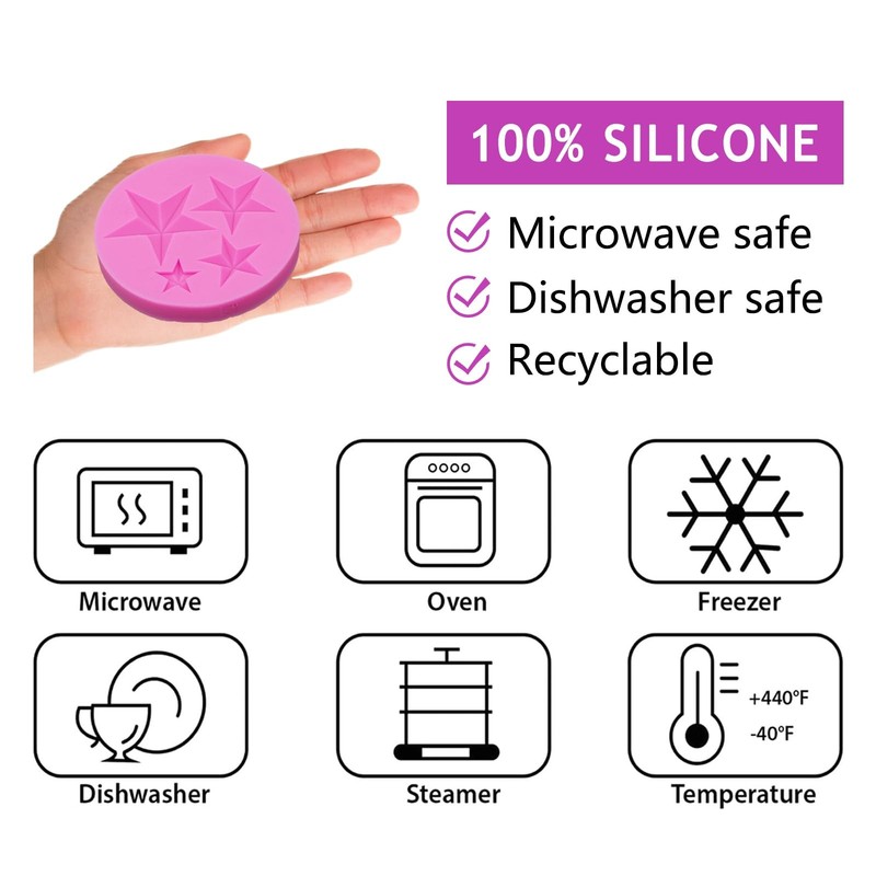 Set of 3 Silicone Fondant Molds 3D Chocolate Molds for Cake Pudding Candy gallery