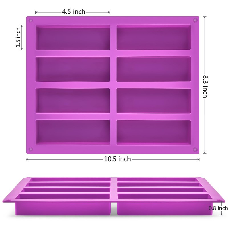 Moldes rectangulares de silicona para barras de granola 8 cavidades y chocolate gallery