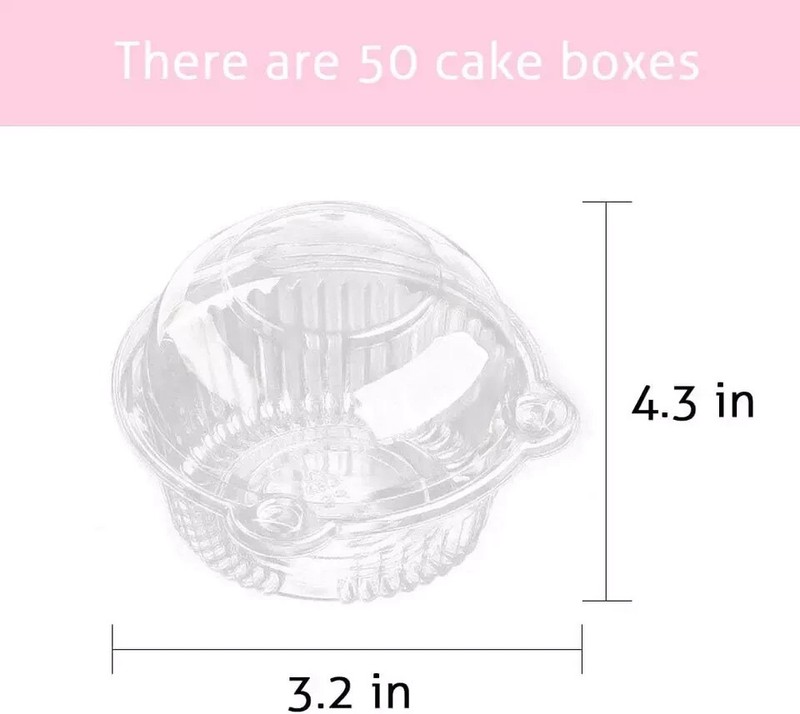 Cupcake Holders Individual,50 PC Cupcake Containers Disposable Clear Plastic Sin gallery