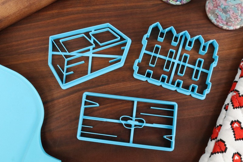 Construction Materials Cookie Cutters, Set 1 - Bag of Cement, Cinderblock, gallery
