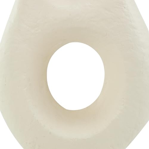 Paper Mache Decorative Vase Abstract Rounded Centerpiece 9" x 4" x 14" Beige gallery