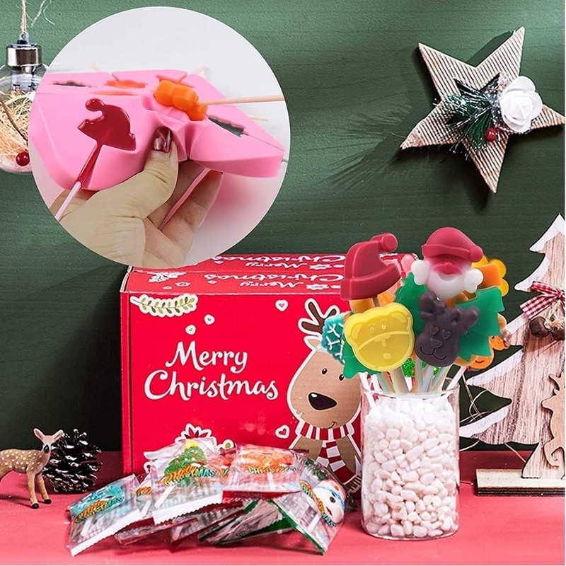 2pcs Christmas Lollipop Candy Molds 8 Cavities Silicone Lollipop Molds Chocolate gallery