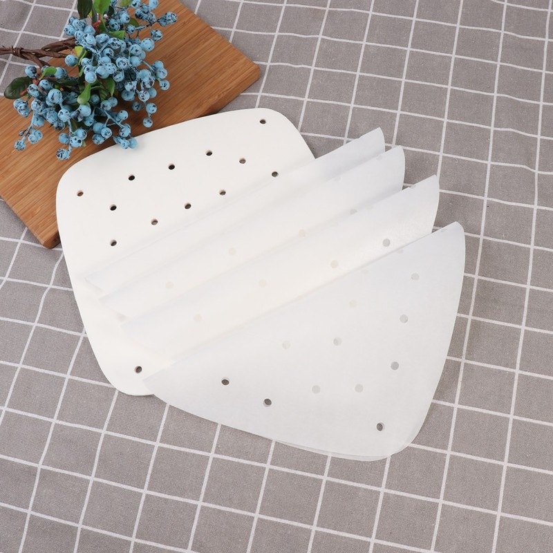 White Reusable Steamer Paper Air Fryer Liner Food Grade Non Stick Sheets gallery