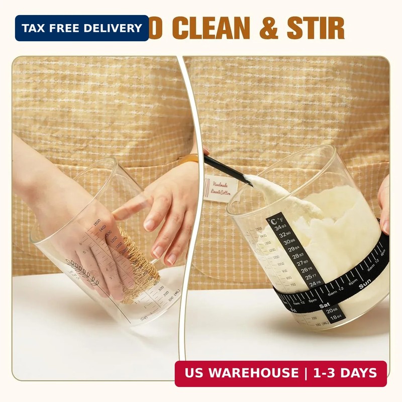 50oz Sourdough Starter Jar Kit, Wide Mouth Sourdough Container, Extra-Large Capa gallery