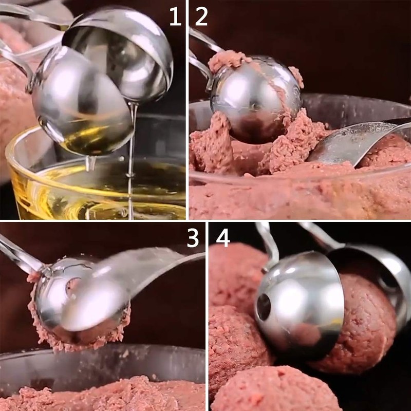 2 PCS None-Stick Meatball Maker with Detachable Anti-Slip Handle Stainless Steel gallery