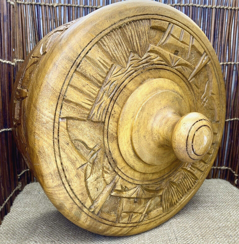 VT Monkey Pod Wood Cake Dome Cover The Hardwood Factory Kauai Hawaii Hand Carved gallery